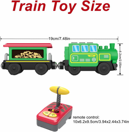 HANQIAN Set Sets Battery Operated Locomotive Train for Wooden Train Track, Electric Remote Control Magnetic Vehicles