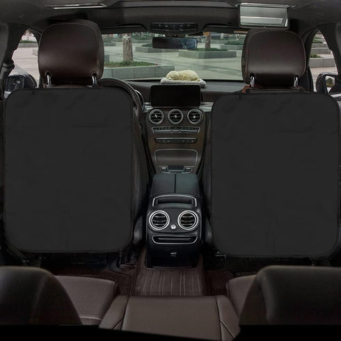 2 Pack Car Kick Mats Back Seat Protector with Cleaning Cloth, Large Waterproof Kick Mats for Kids, Fits Most Cars