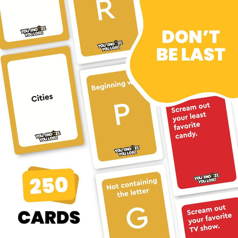 Snooze 200 15+ Viral Studios You You Lose Fast-Paced Word Party Game for Teens & Adults | Hilarious Matching Cards