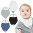 4-Pack Bazzle Baby Bandana Teething Bib Double layer Drool Bibs for Boys & Girls, Silicone Teether for Teething Relief