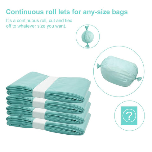 Zippland 330 4 Count Diaper Pail Liner Refills Bags Compatible with Janibell Akord Series Adult Diaper System, Green