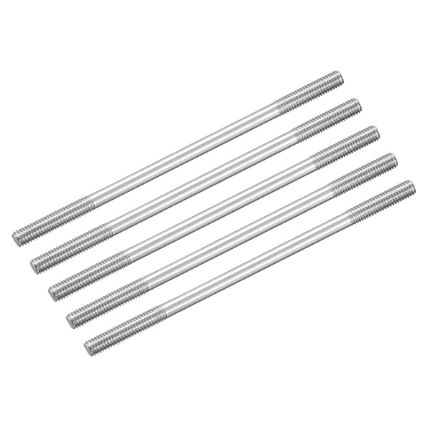 MECCANIXITY 304 Stainless Steel Push Rod Connector M4x90mm, Double End Threaded Rod for DIY RC Car, Pack of 5