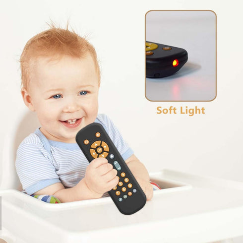 Baby TV Remote Control Toy with Music, Sound, and Light, Realistic Educational Learning Toy for 6-36 Months Boys and