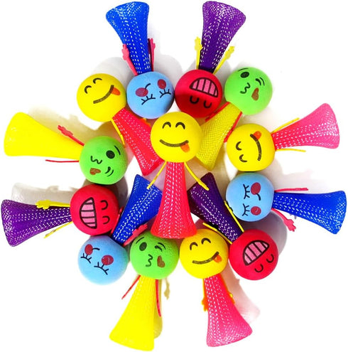 PROLOSO Colorful Jumping Popper Bouncy Toy Balls, 24 Pcs Spring Launchers