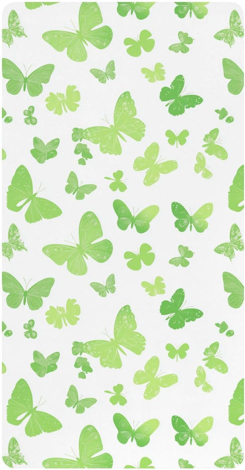 miaozhen Cotton Crib Sheets for Baby Boys Girls Ultra Soft Butterfly St Patricks