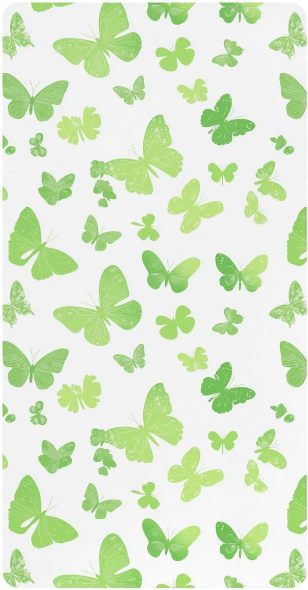 miaozhen Cotton Crib Sheets for Baby Boys Girls Ultra Soft Butterfly St Patricks