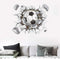 3D Soccer Stickers - Art Ball Soccer Wall Decal for Kids Room, DIY Vinyl Wallpaper for Boys Bedroom