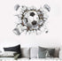 3D Soccer Stickers - Art Ball Soccer Wall Decal for Kids Room, DIY Vinyl Wallpaper for Boys Bedroom