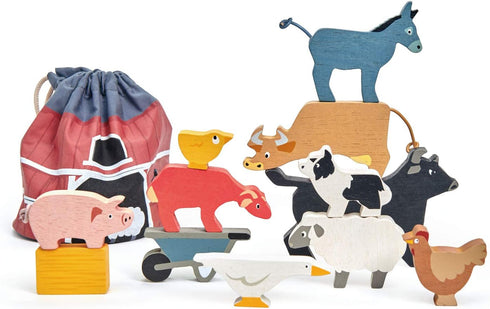 Tender Leaf Toys - Stacking Farmyard Set for Kids - Animal Set