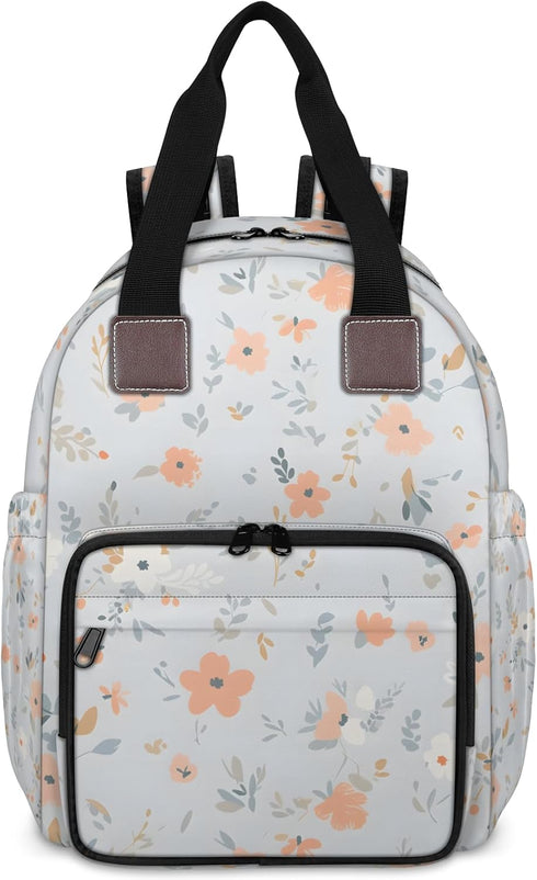Eativisa Simple small flowers Diaper Bag Backpack-Multi-functional mother and baby bag Thermal compartment