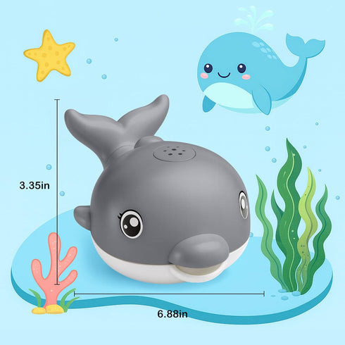 6-12 12-18 1-3 2-4 Bath Toys, Light Up Dolphin Baby Bath Toys for Babies Months, Rechargeable Sprinkler Musical Toys