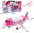 Playset Pink Airplane Toy Private Jet Transport Cargo Vehicle - Big Large Aircraft Plane with Figures and Beauty