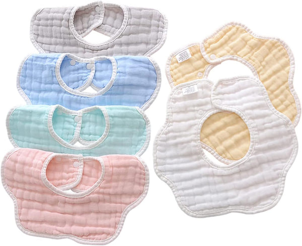 Baby Muslin Drool Bibs for Girl Boy, Teething Bibs, Cotton Muslin Bibs