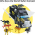 Boley 8 Piece 14" Safari Transport Truck Carrier with Miniature Animal Figures and Portable Truck