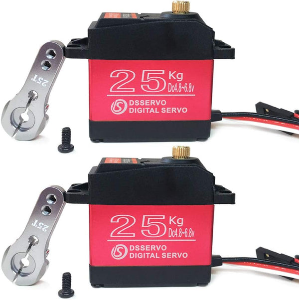 ANNIMOS Pack of 2 Digital Servo 25KG Full Metal Gear High Torque Waterproof