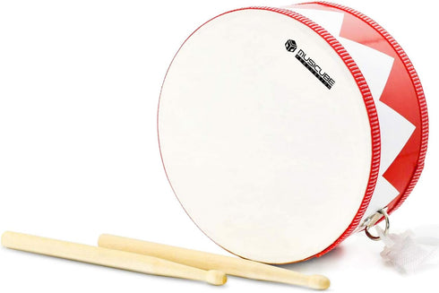 MUSICUBE Kids Drum Set - 8-Inch Wooden Drum Toys with Adjustable Strap and Drumsticks for Toddlers