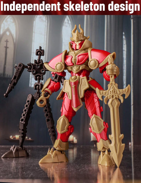 Gearblox Dummy T13 Lich Glacier Armor Knight Action Figure Toy, Multi-Jointed Movable Medieval Articulated Robot