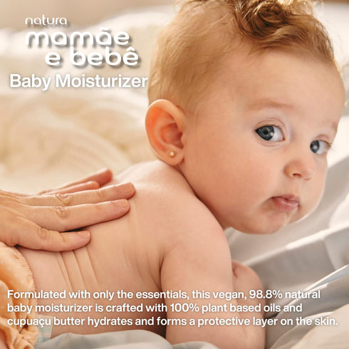 natura Mamãe e Bebê Baby Fast Absorbing Moisturizer, 100% Vegan, 6.7 fl oz (200ml)