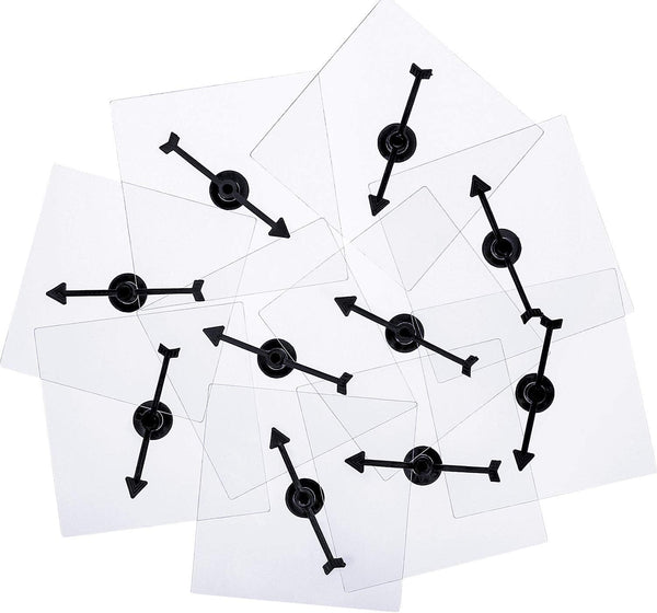 Gejoy 10 Pack Transparent Spinners for Classroom, Clear Spinners Dry Erase Math Game with Rotating Arrow