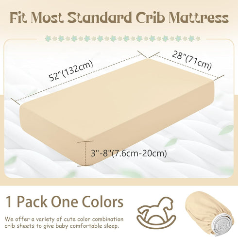 1 52"x28") SiinvdaBZX Pcs Baby Fitted Crib Sheets for Boys Girls, Soft Viscose Derived from Bamboo Crib Sheet Crib