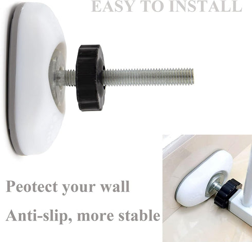2 Set M10 Baby Gate Adapter with Wall Protector, 10mm Baby Tension Gate Extender, Replacement Bolt Part