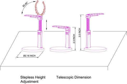 3-7" 2 Set Adjustable Doll Stand for Sitting & Standing Positions - Premium Acrylic Base Display Holder for Figures