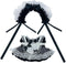 niannyyhouse 10cm, 15cm, 20cm Headdress Dress Apron Plush Doll Lace Outfit Accessories (Black-20cm)