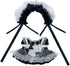 niannyyhouse 10cm, 15cm, 20cm Headdress Dress Apron Plush Doll Lace Outfit Accessories (Black-20cm)