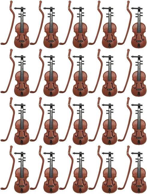 LUOZZY 40 Pcs Miniature Violin Model - Tiny Violin Musical Instrument for Dollhouse Mini Furniture Decoration