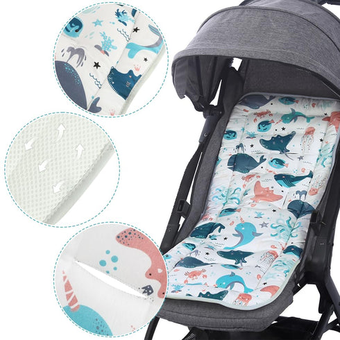 Universal Baby Stroller Seat Liner, Soft Cotton Cushion Insert, Breathable Mat for Pushchair
