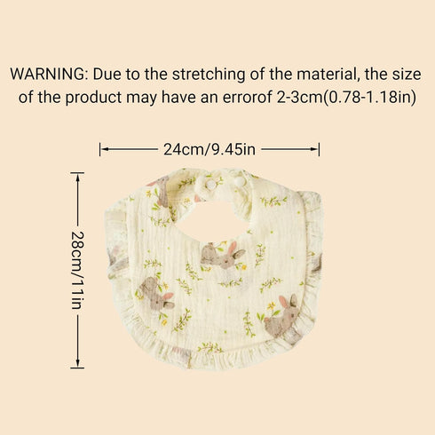 TDHD 8pcs/Pack [Baby Ruffled Bibs Baby Ruffled Bibs Solid Rainbow Print Saliva Towel Newborn Boys Girls Feeding Burp