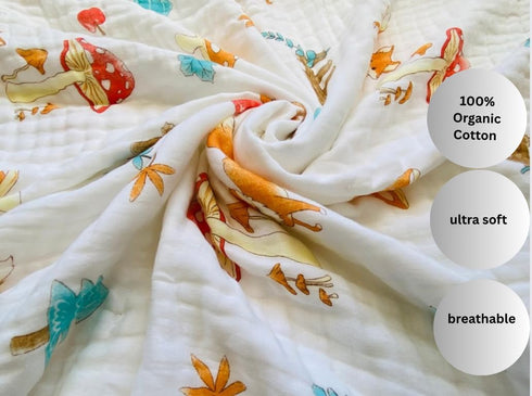 Generic 2-Pack 100% 6-Layer 43 43 Muslin Swaddle Blanket Organic Cotton Baby Blanket, Soft & Breathable