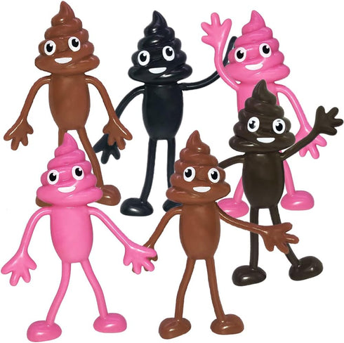 ArtCreativity Bendable Poop Toys - Set of 12 Flexible Poop Figures for
