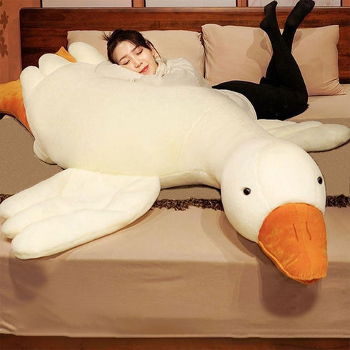 Srutirbo Giant White Goose Plush-63 in Soft Furry Swan Stuffed Animal Pillow,Huge Goose