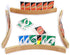 OwnMy Set of 4 Wooden Card Holders for Playing Cards, 13" Curved Wood Organizer for Kids, Adults, and Seniors