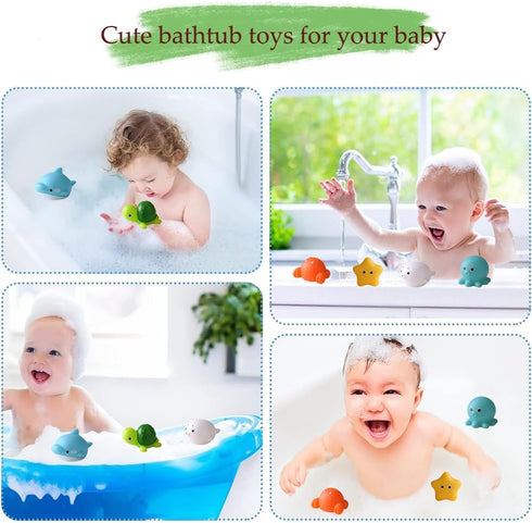 WYNAKESHU No Hole Animal Bathtub Toys Baby Bath Tub Toys for Toddlers Boys Girls , Mold Free Bath Toys Tub Beach Pool