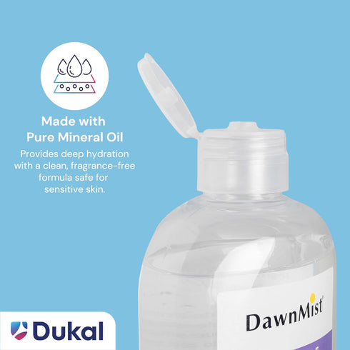 16 oz. (Pack 1) DawnMist Dukal Baby Oil with Dispensing Cap, Bottle of Hypoallergenic, Moisturizing Baby Skin Care