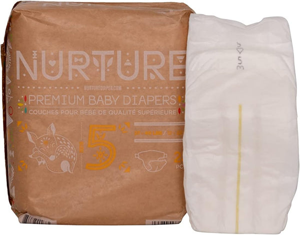 Nurture Diapers by BioBag, Size 5 (27-40 pounds), 69 Premium Quality Baby