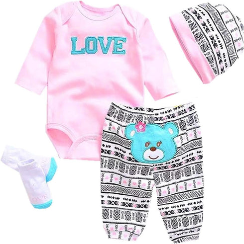 Reborn Dolls Baby Clothes - Pink Outfits for 20"-22" Reborn Doll Girl Baby Sets