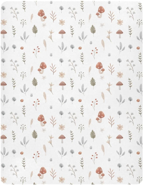 KICPOAY 39 27 Fitted Crib Sheets Fall Cute Mushroom Leaves Stretchy Portable Playard Sheets for Baby Toddler