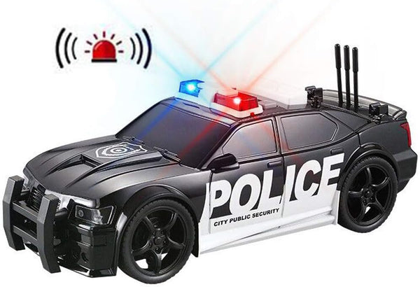 Police Car Toy Plastic Pursuit Rescue Vehicle with Sirens Sound and Light for Kids, Toddlers, Boys 1:20 Scale
