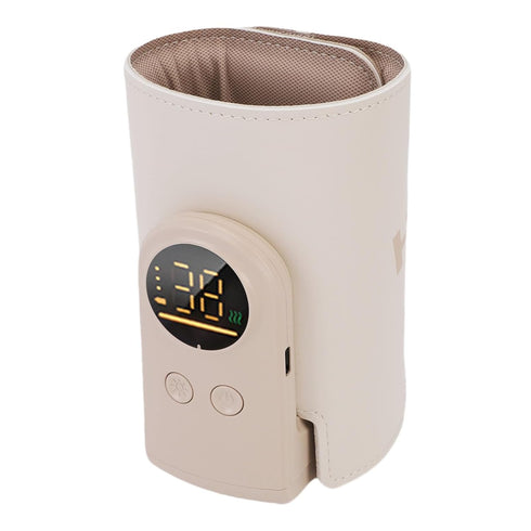 Portable Bottle Warmer, Bottle Warmer Sleeve Cordless Fast Heating Insulation Cover for Formula, Temperature Display