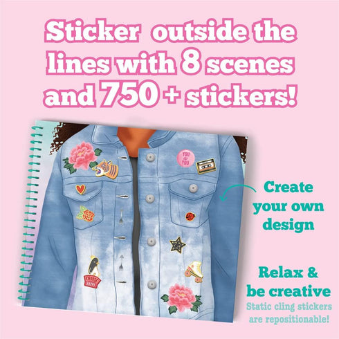Craft-tastic Sticker It Up! Reusable Sticker Book for Kids with 750+ Repositionable Stickers on 8 Scene Pages