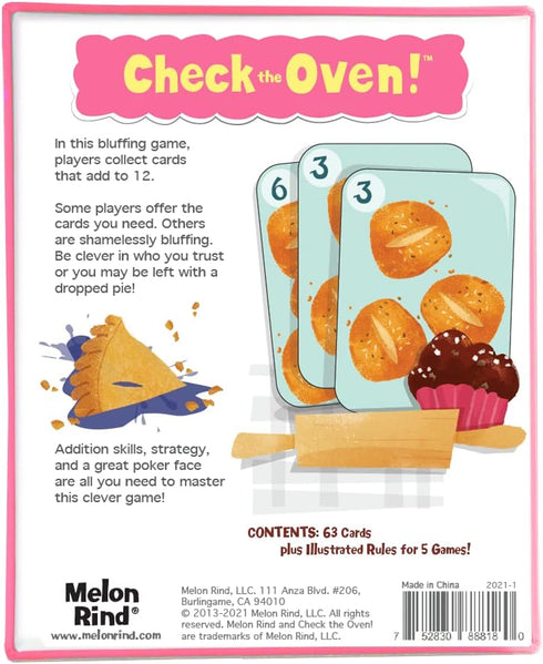 Melon Rind Check The Oven, Math Game for Kids Ages 7+, Educational Fun Card Game for 3-6 Players