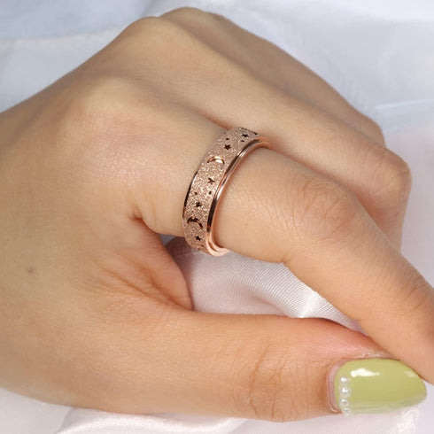 Set 8 OreilleStar Anxiety Ring for Women Spinner Ring Fidget Ring Fidget Toys Adults Fidgit Ring Stainless Steel Thumb
