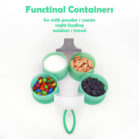 LADISO 2 Packs Formula Container On The Go, Baby Formula Dispenser, Portable Milk Powder Dispenser Container, Baby