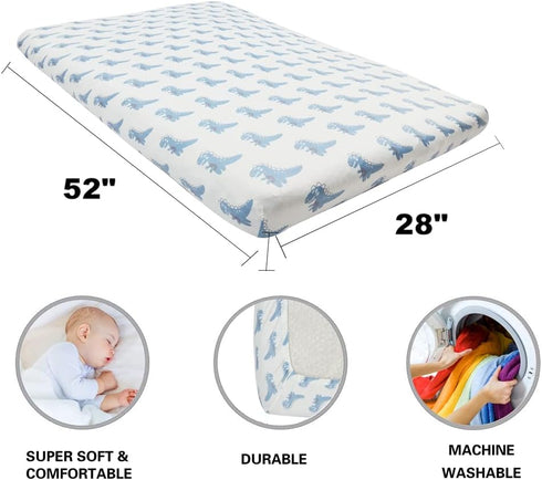 Jola's House 4 Pack Set Soft Baby Boy Crib Sheets for Standard Crib Mattress Dinosaur Star Cloud Soft Neutral Unisex