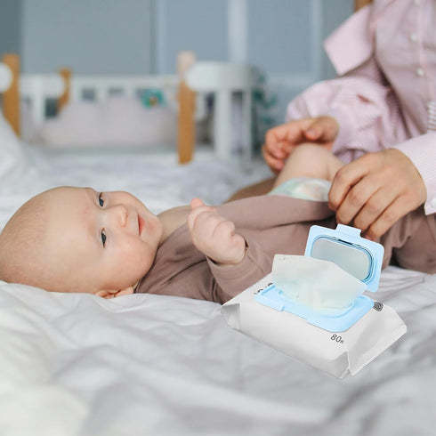 LNQ LUNIQI Baby Wipes Warmer Portable Baby Wet Wipes Dispenser Fast Heating Wipes Warmer for Home Car Travel Blue