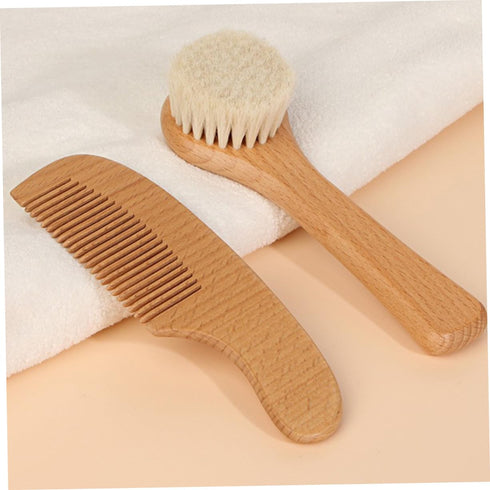 Set Boy Girl Bath Soft Bristle Brush Comb Scalp Brush Laundry Newborn Grooming Kit for Gentle Hair Skin Care