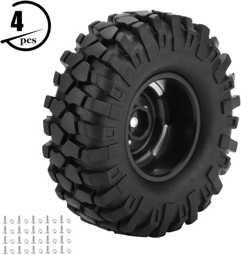 TOPINCN RC Rubber Wheel, 4pcs 1:10 RC Wheel Tires for HSP/Redcat/Axial/SCX10/1/10 Scale RC Car